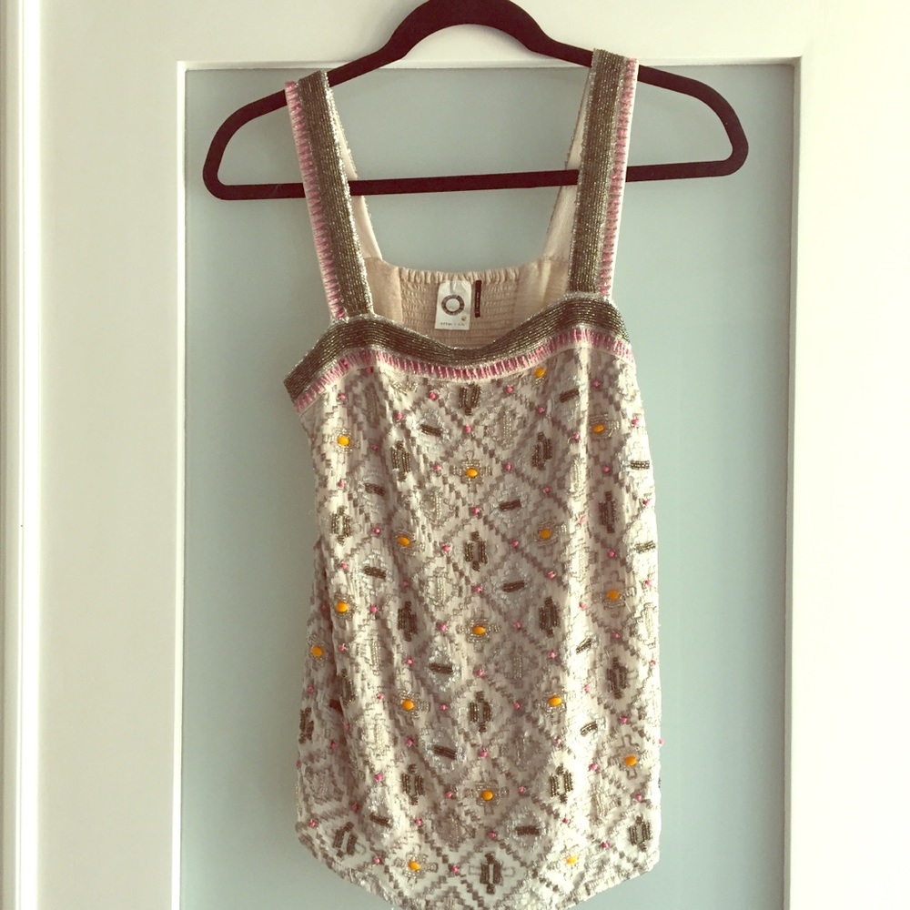Akemi + Kin pink and orange beaded tank